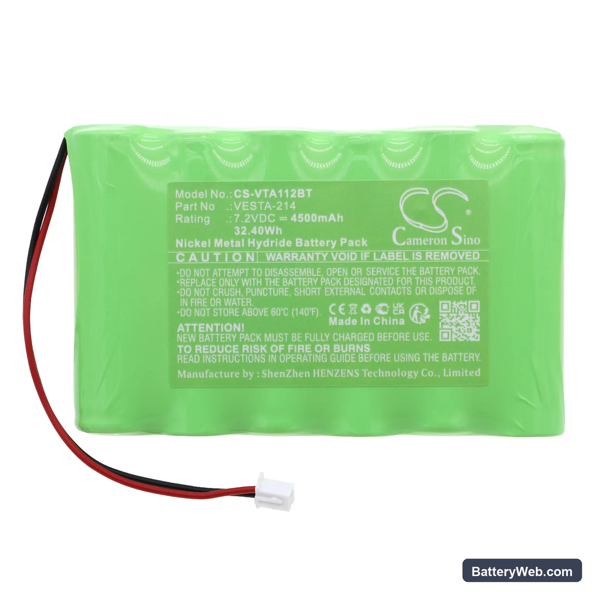 Vesta hybrid power plants Replacement Battery, 7.2V, 4500mAh, Ni-MH 3