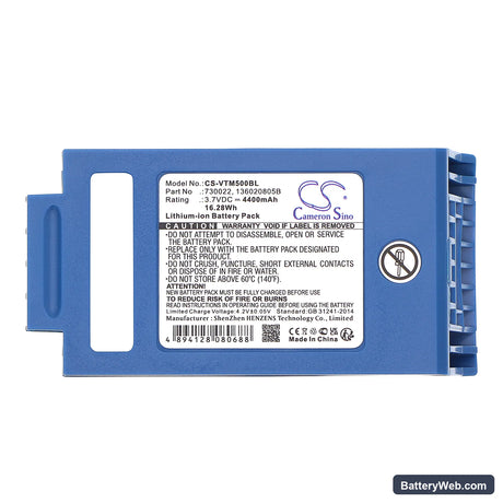 Vocollect Talkman A500 Replacement Battery, 3.7V, 4400mAh, Li-ion 5