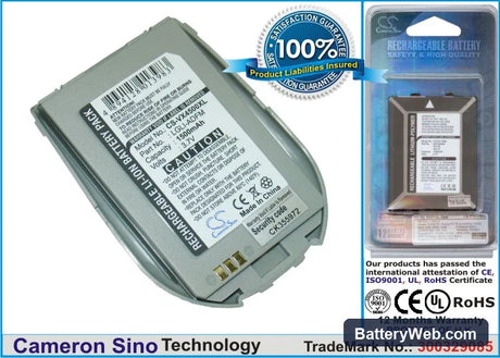 LG VX4500 Replacement Battery, 3.7V, 1500mAh, Li-ion 1