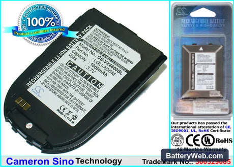 LG VX4600 Replacement Battery, 3.7V, 1000mAh, Li-ion 1
