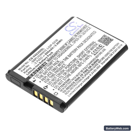 MetroPCS Select Replacement Battery, 3.7V, 800mAh, Li-ion 1