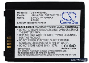 LG VX8500 Replacement Battery, 3.7V, 700mAh, Li-ion 1