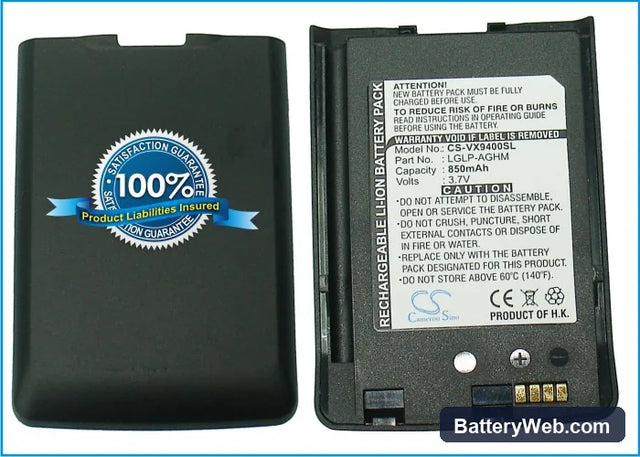 LG VX9400 Replacement Battery, 3.7V, 850mAh, Li-ion 1