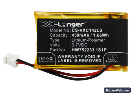 Vancouver 3D-Life/XC142K Replacement Battery, 3.7V, 450mAh, Li-Polymer 1