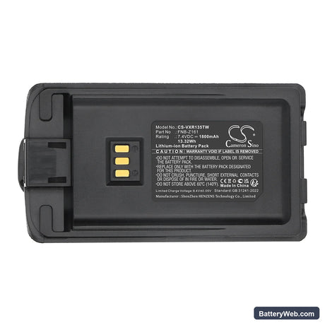 Vertex Standard VZ-D131 Replacement Battery, 7.4V, 1800mAh, Li-ion 5