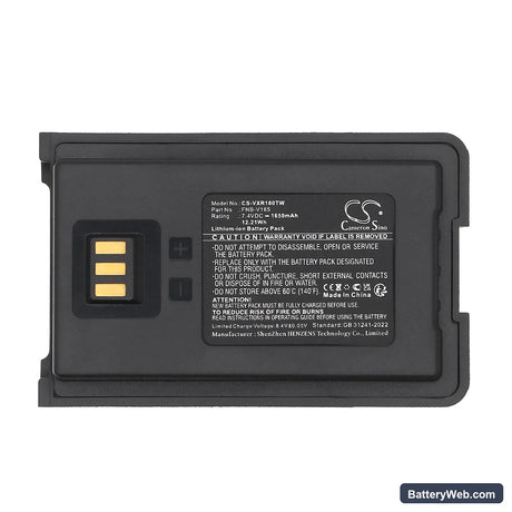 Vertex Standard V318 Replacement Battery, 7.4V, 1650mAh, Li-ion 5