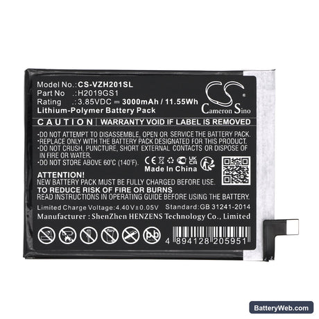 Verizon HPP-GS1 Replacement Battery, 3.85V, 3000mAh, Li-Polymer 3