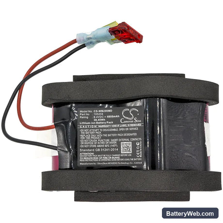 Welch-Allyn CP200 ECG Replacement Battery, 6.4V, 6000mAh, LiFePO4 3