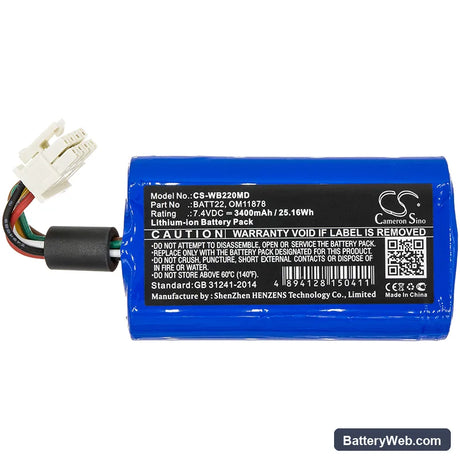 Welch-Allyn Connex Spot Replacement Battery, 7.4V, 3400mAh, Li-ion 3