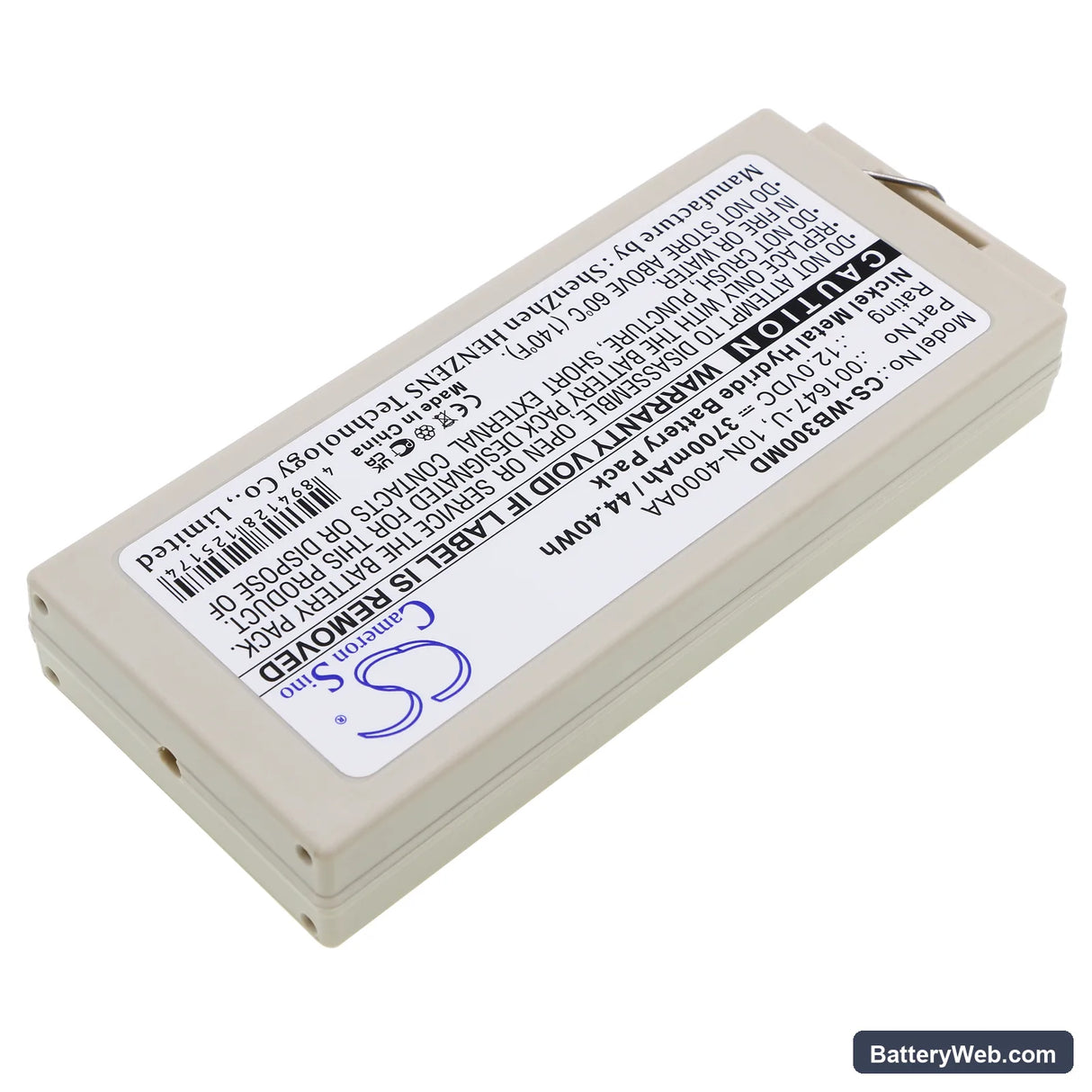 Welch-Allyn PIC30 Replacement Battery, 12V, 3700mAh, Ni-MH 2