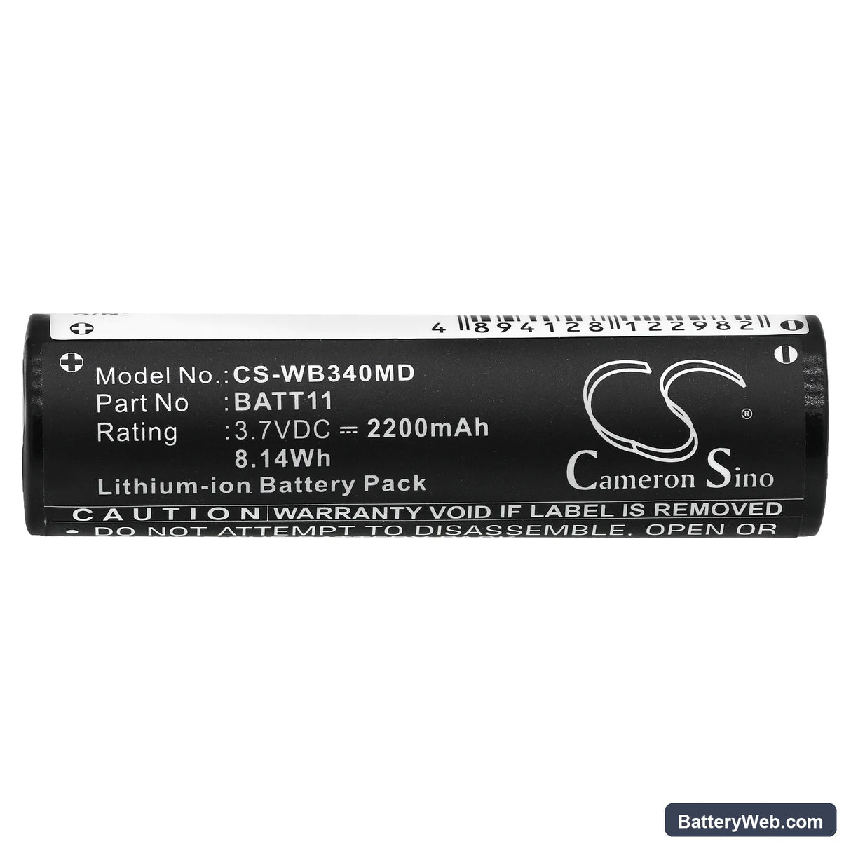 Welch-Allyn Connex ProBP 3400 Replacement Battery, 3.7V, 2200mAh, Li-ion 3