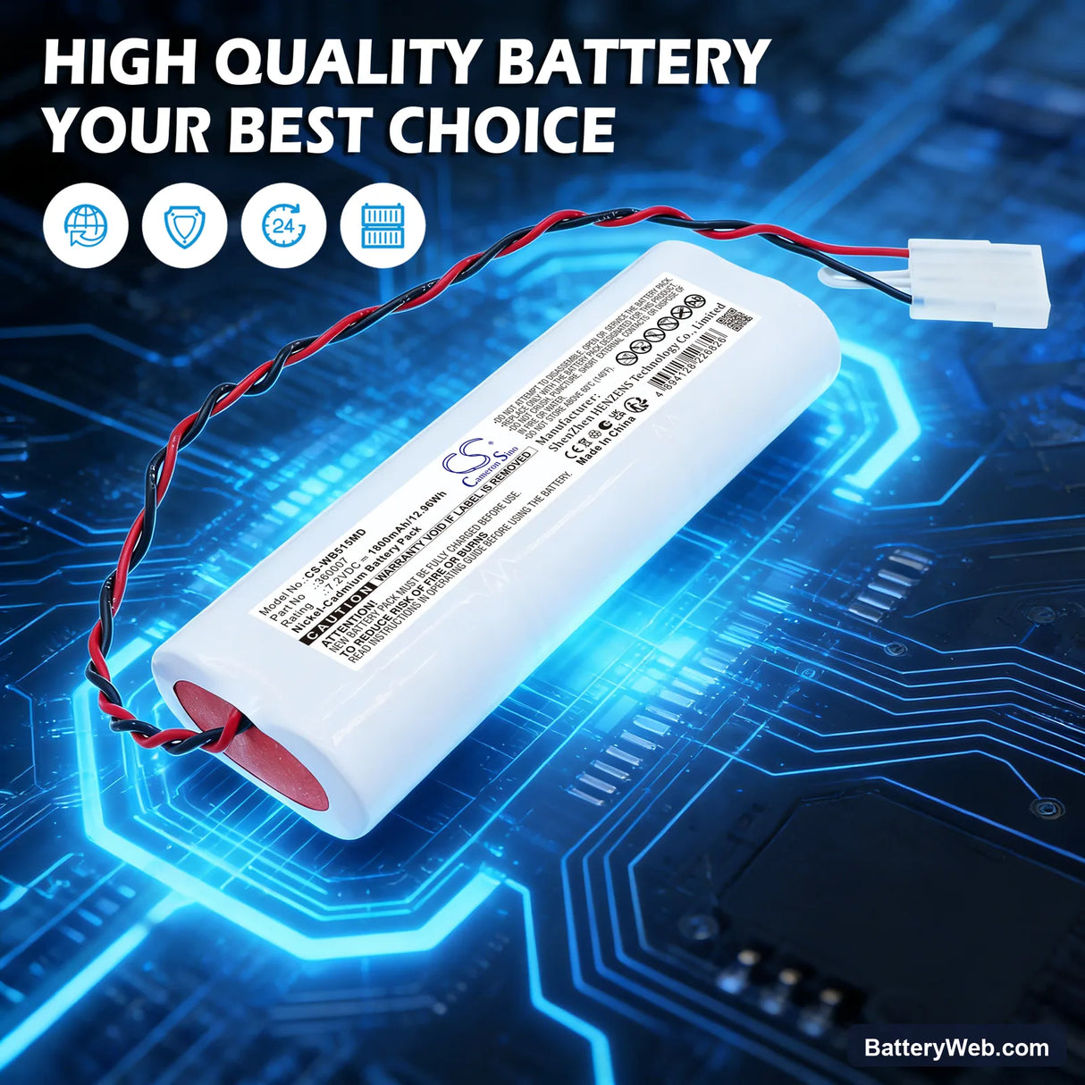 Welch-Allyn 5152 Replacement Battery, 7.2V, 1800mAh, Ni-CD 7