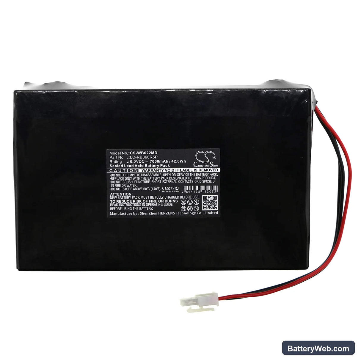 Welch-Allyn ATLAS 622SO Replacement Battery, 6V, 7000mAh, Sealed Lead Acid 3