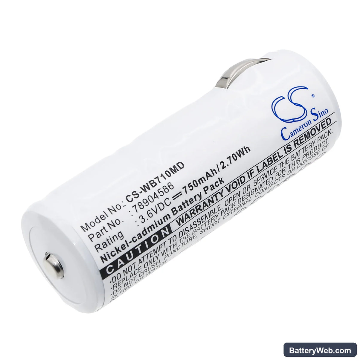 Keeler VISTA 200 HANDLE Replacement Battery, 3.6V, 750mAh, Ni-CD 1