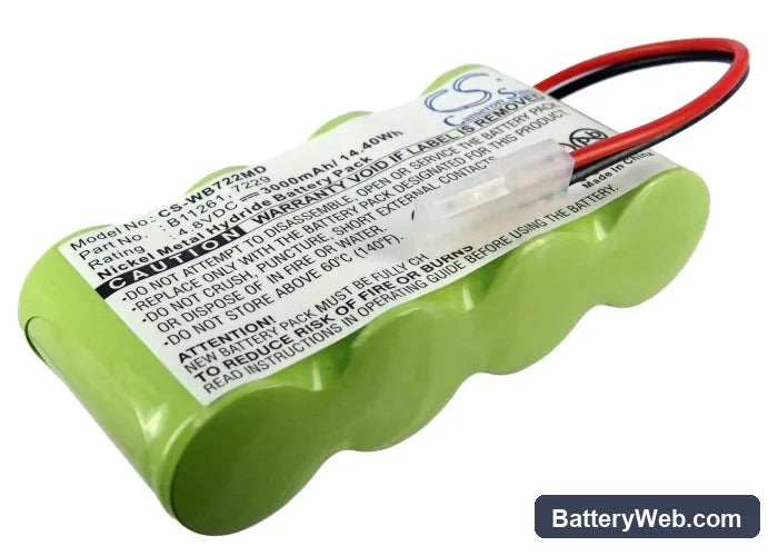 Welch-Allyn 72240 Replacement Battery, 4.8V, 3000mAh, Ni-MH 1