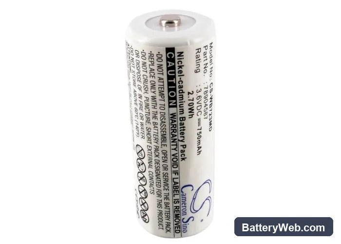 Welch-Allyn 71000C Replacement Battery, 3.6V, 750mAh, Ni-CD 5