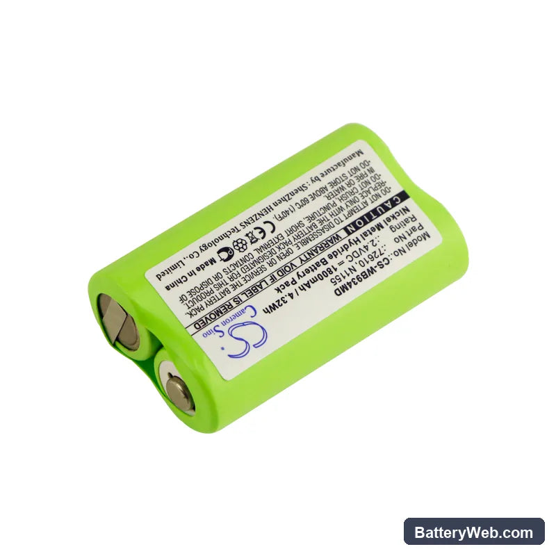Welch-Allyn Compact Otoscope 93400 Replacement Battery, 2.4V, 1800mAh, Ni-MH 2