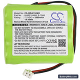 Weighing Baby Baby One WUNDER Replacement Battery, 7.2V, 2000mAh, Ni-MH 3