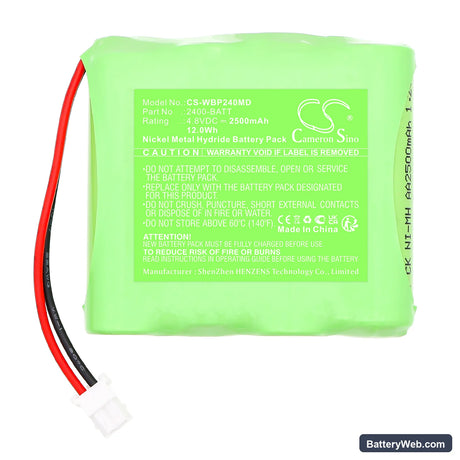 Welch-Allyn ProBP2400 blood pressure monitor Replacement Battery, 4.8V, 2500mAh, Ni-MH 3