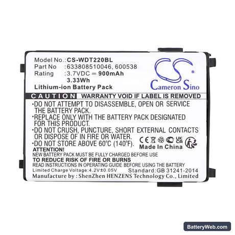 PSC PT40 Replacement Battery, 3.7V, 900mAh, Li-ion 5