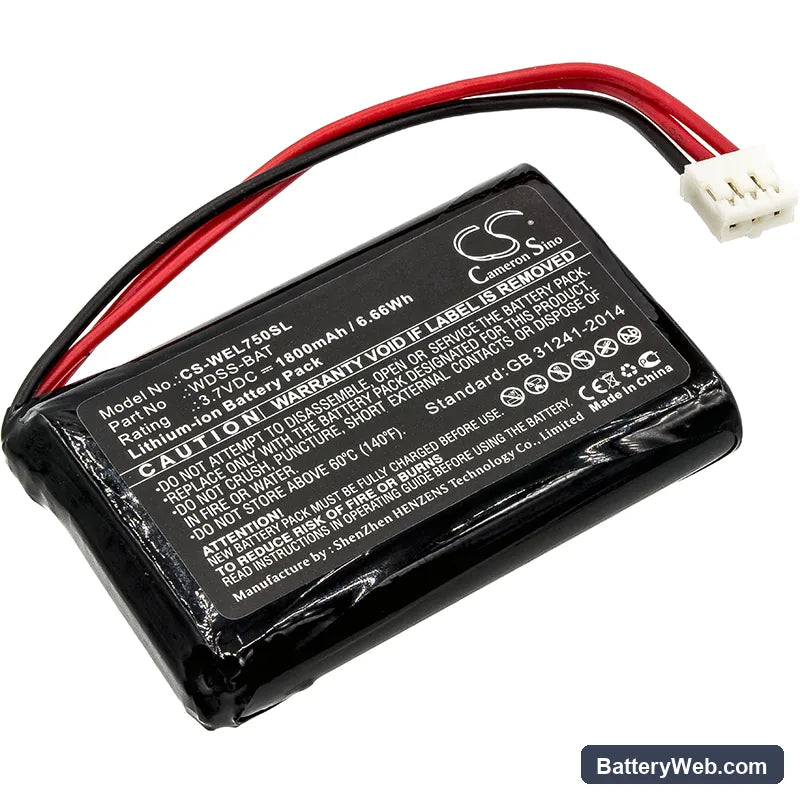 Vernier Wireless Dynamics Sensor System Replacement Battery, 3.7V, 1800mAh, Li-ion 1