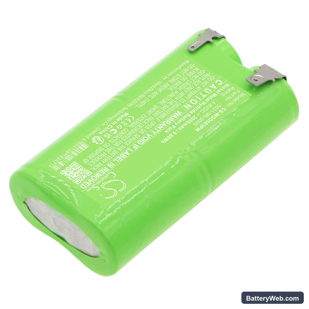 Wolf Garten 7085916 Replacement Battery, 4.8V, 2000mAh, Ni-MH 2