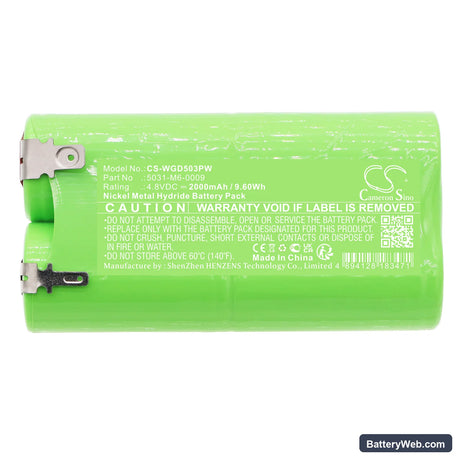 Wolf Garten 7085916 Replacement Battery, 4.8V, 2000mAh, Ni-MH 5