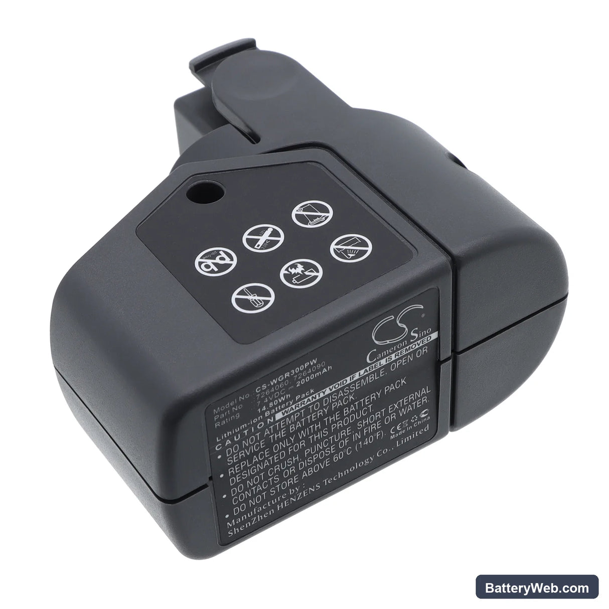 Wolf Garten RR 3000 Replacement Battery, 7.4V, 2000mAh, Li-ion 3