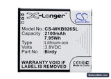 Wiko Birdy Replacement Battery, 3.8V, 2100mAh, Li-ion 1