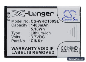 Wiko Cink Replacement Battery, 3.7V, 1400mAh, Li-ion 1