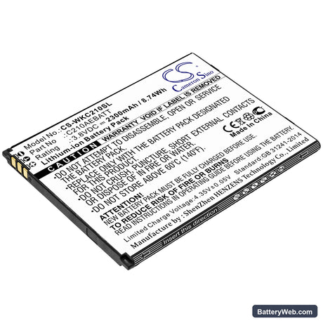 Wiko C210 Replacement Battery, 3.8V, 2300mAh, Li-ion 1