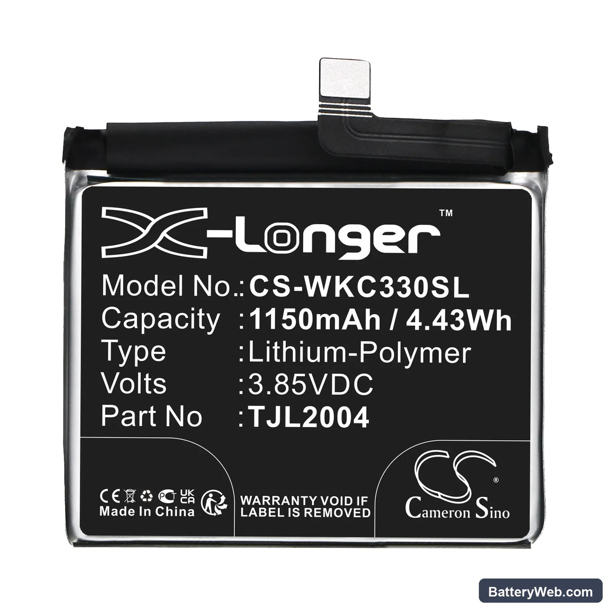 Wiko Rakuten Mini Replacement Battery, 3.85V, 1150mAh, Li-Polymer 3