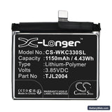 Wiko Rakuten Mini Replacement Battery, 3.85V, 1150mAh, Li-Polymer 3