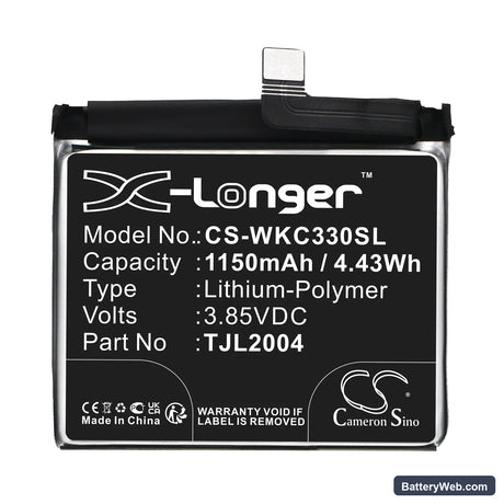 Wiko Rakuten Mini Replacement Battery, 3.85V, 1150mAh, Li-Polymer 3