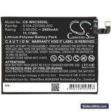 Wiko View 2 Replacement Battery, 3.85V, 2900mAh, Li-Polymer 3