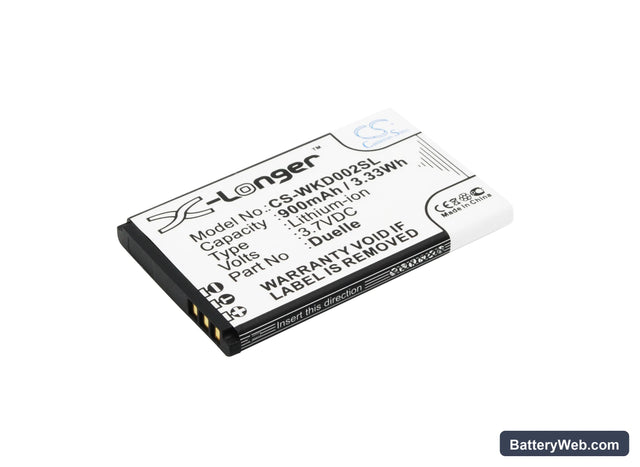Wiko DuElle Replacement Battery, 3.7V, 900mAh, Li-ion 1