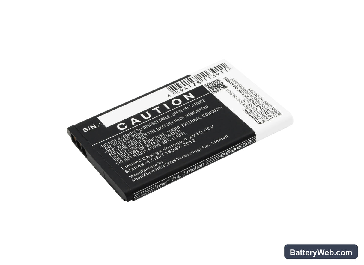 Wiko DuElle Replacement Battery, 3.7V, 900mAh, Li-ion 4