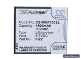 Wiko Fizz Replacement Battery, 3.7V, 1500mAh, Li-ion 1