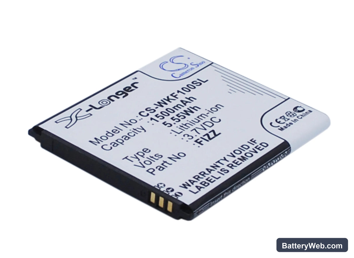 Wiko Fizz Replacement Battery, 3.7V, 1500mAh, Li-ion 2