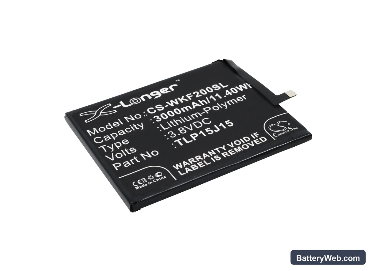 Wiko FEVER Replacement Battery, 3.8V, 3000mAh, Li-Polymer 1