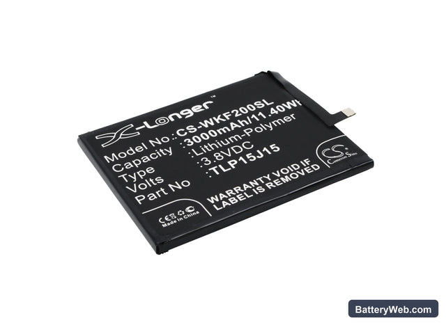 Wiko FEVER Replacement Battery, 3.8V, 3000mAh, Li-Polymer 1
