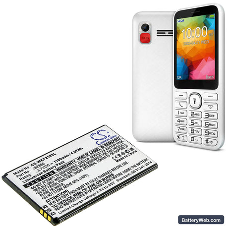Wiko F200 Replacement Battery, 3.7V, 1100mAh, Li-ion 4