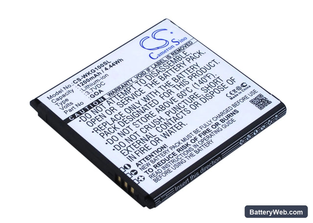 Wiko GOA Replacement Battery, 3.7V, 1200mAh, Li-ion 1