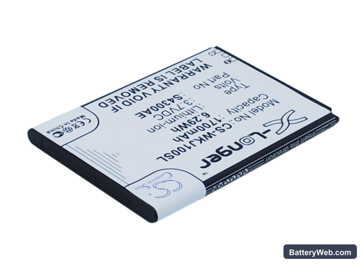 Wiko Jimmy Replacement Battery, 3.7V, 1700mAh, Li-ion 3