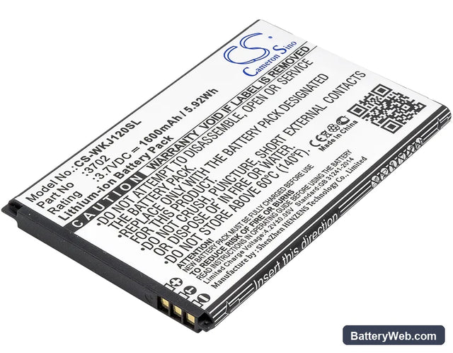 Wiko Jerry Replacement Battery, 3.7V, 1600mAh, Li-ion 1