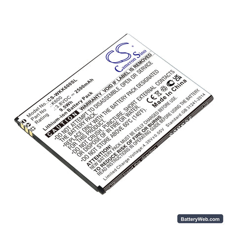 Wiko Tommy 3 Replacement Battery, 3.8V, 2500mAh, Li-ion 1