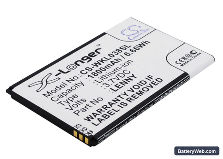 Wiko LENNY Replacement Battery, 3.7V, 1800mAh, Li-ion 2