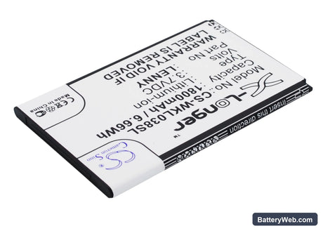 Wiko LENNY Replacement Battery, 3.7V, 1800mAh, Li-ion 3