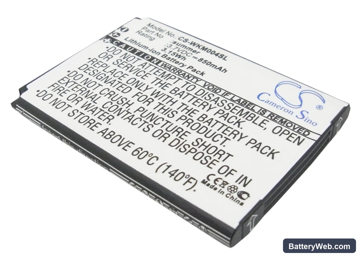 Wiko SUMMER Replacement Battery, 3.7V, 850mAh, Li-ion 1