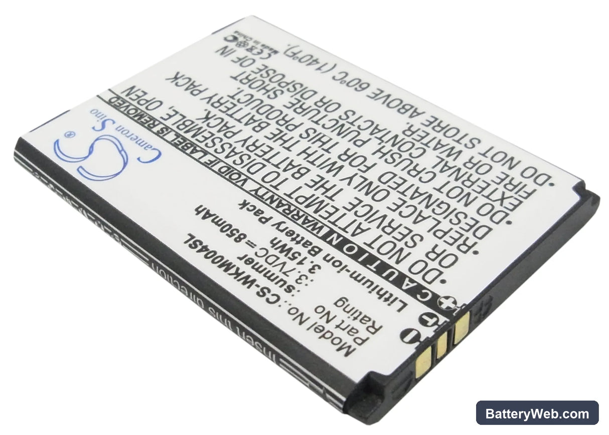 Wiko SUMMER Replacement Battery, 3.7V, 850mAh, Li-ion 2